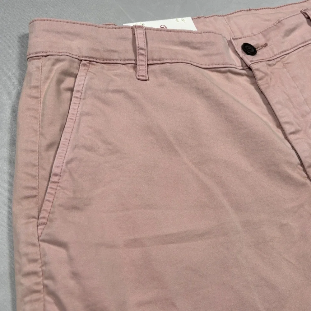 AG Adriano Goldschmied Wanderer Shorts Mens 33 Pink Slim Trouser Stretch Sateen